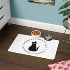 Stylish Cat-Themed Pet Food Mat - 12x18