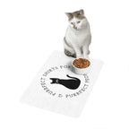Stylish Cat-Themed Pet Food Mat - 12x18